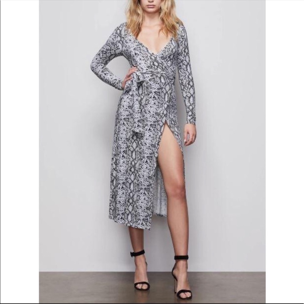 Good American Snake Print Wrap Dress NWT L/XL